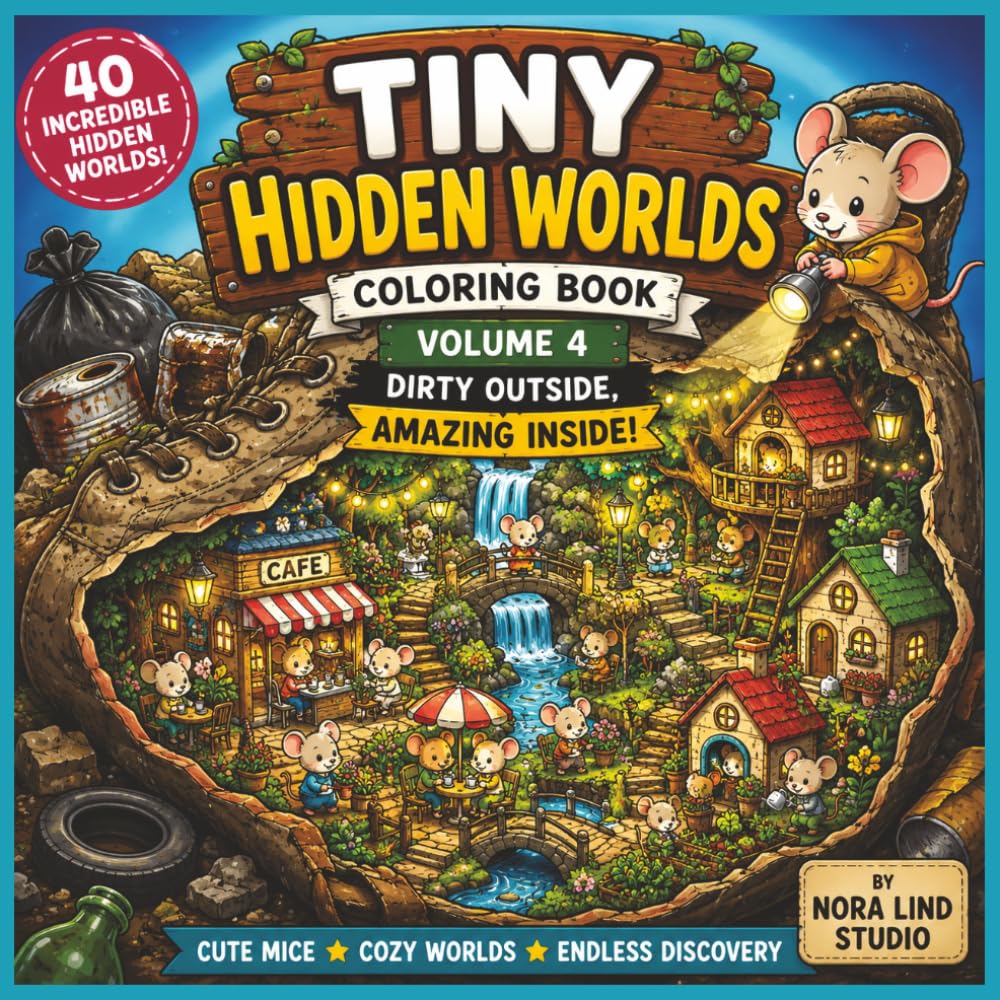 Tiny Hidden Worlds Coloring Book Volume 4: Dirty Outside, Amazing Inside (Tiny Worlds Coloring Books)
