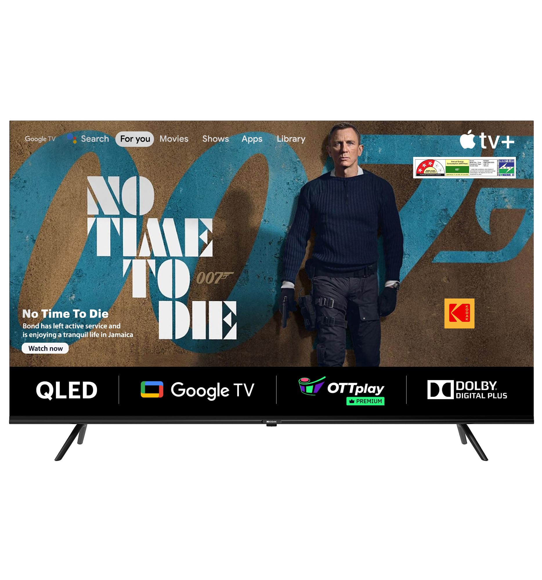 Kodak 108 cm (43 inches) 4K Ultra HD Smart QLED TV 43MT5055 (Black)