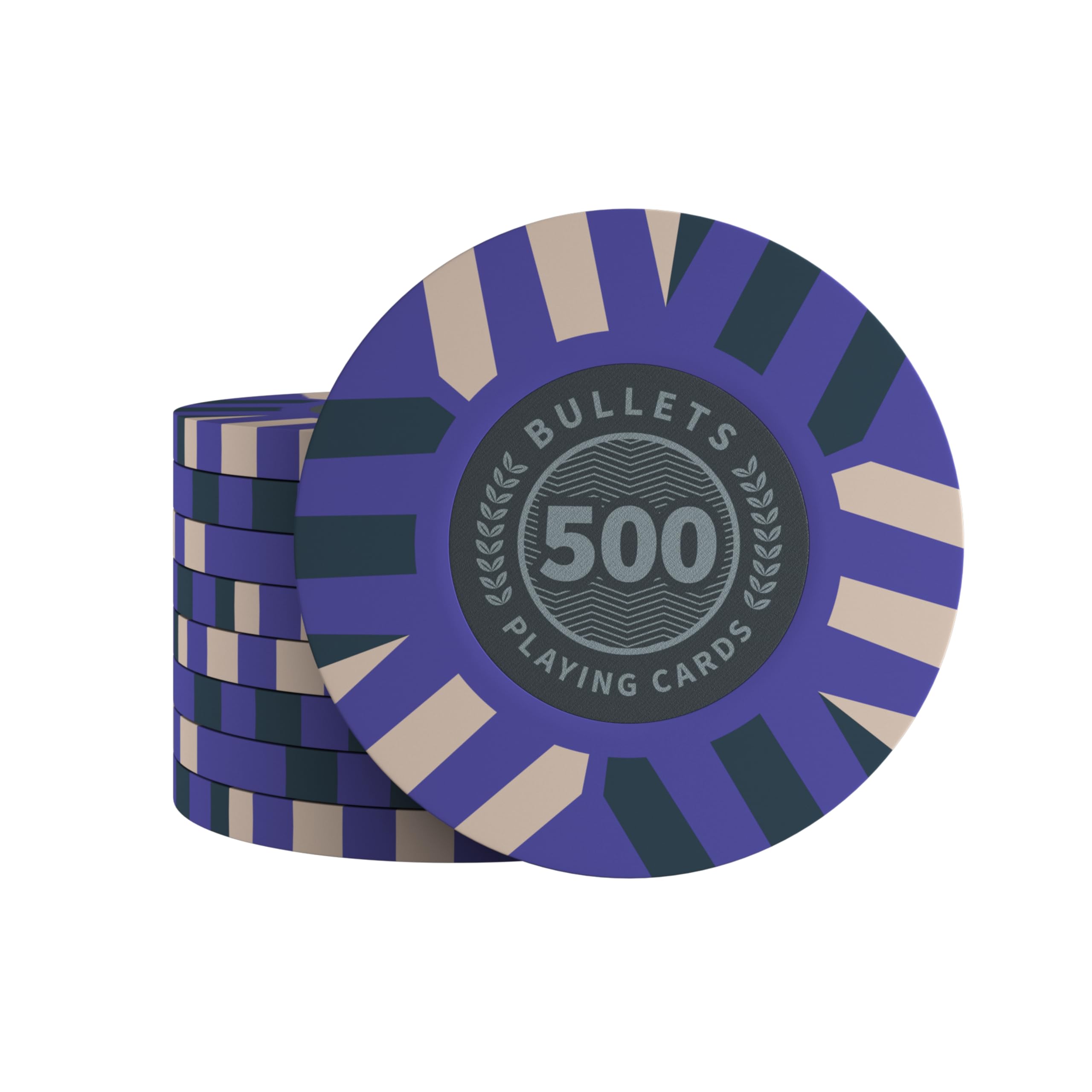 Bullets Playing Cards, Salvatore Clay Poker Chips for Poker Set, Various Values, 4 cm Diameter, Weight 10 g (500), Pack of 25