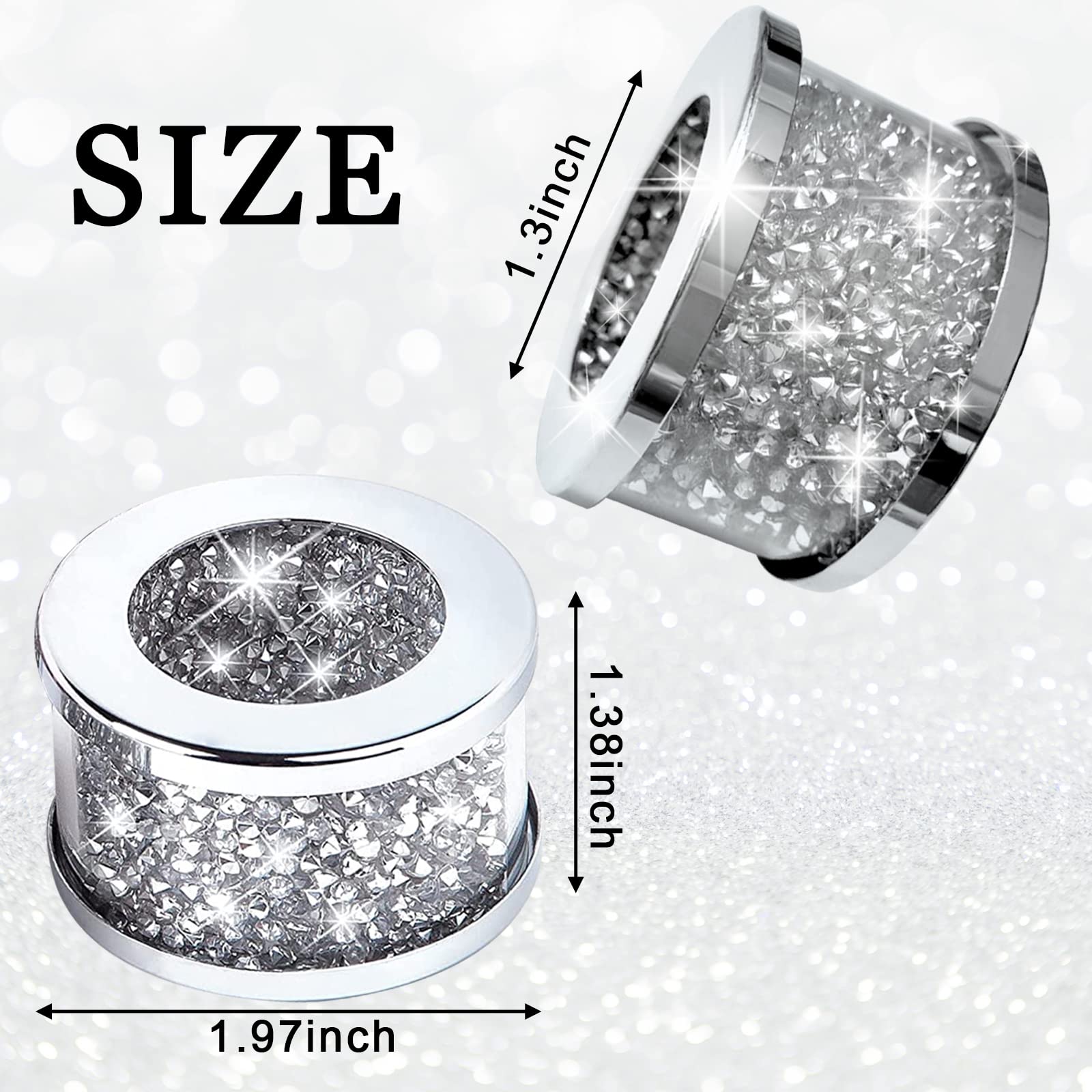 DEWZI 4 Pack Silver Diamond Glass Napkin Holder Ring Stainless Steel Framed Crystal Silver Napkin Rings Set,Glam Serviette Buckles Cloth Holder Bling Crushed Diamond Table Settings Home Decor
