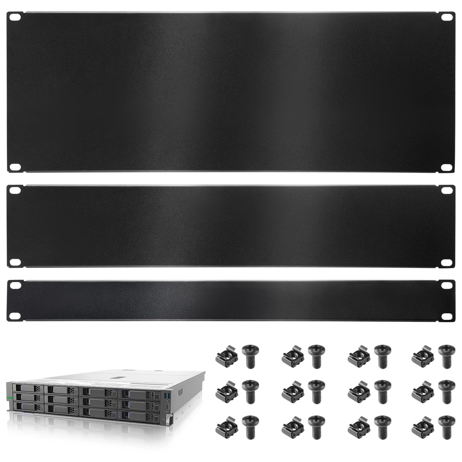 Buy yeesport Blank Rack Panel Spacers 3Pcs, 1U, 2U, 4U Server Rack ...