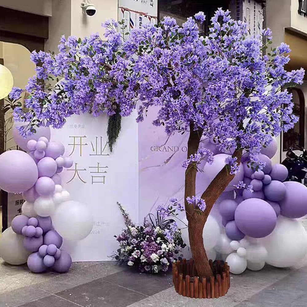 Lifelike Artificial Jacaranda Tree, Purple Flower Fake Realistic Blossom, for Commercial Events, Grand Openings and Parties(4mx3m)