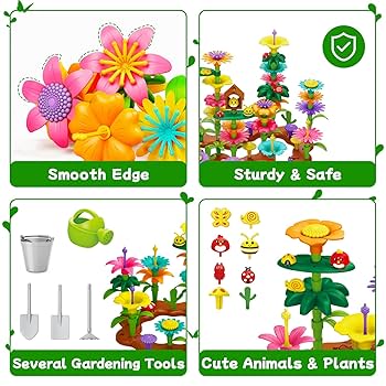 ちぃ♡garden*・ Amazon.com: Scientoy Flower Garden Toy Building Blocks, 3 4