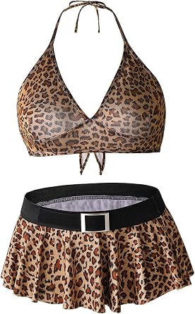 XSPICE Womens Mini Skirt Set for Club Goers, 2 Piece Outfit with Crop Top, Black, S/M & L/XL