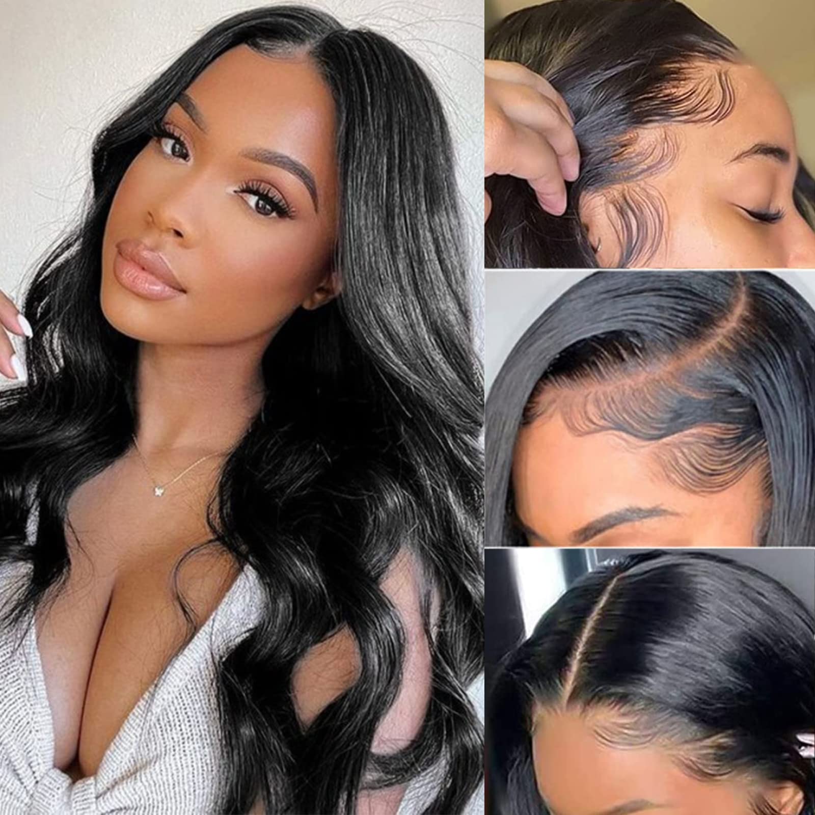 13x6 Lace Front Wigs Human Hair HD Transparent Lace Frontal Wigs Brazilian Body Wave Lace Front Wigs Human Hair Pre Plucked Natural Hairline with Baby Hair 150% Density (26 inch, 13x6 Body Wave)
