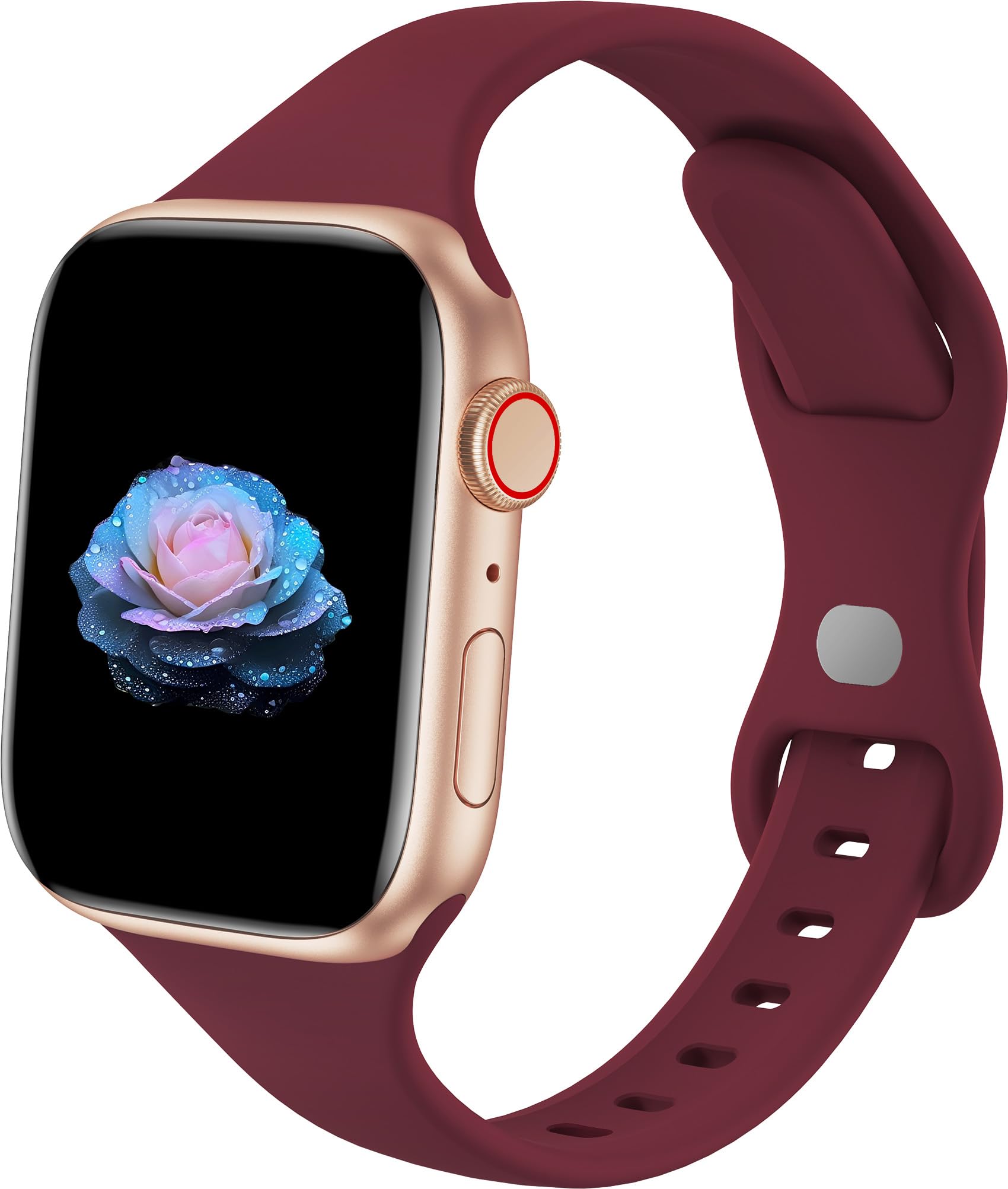 Sycamond Thin Silicone Band Compatible with Apple Watch 41mm 38mm 40mm 46mm 45mm 42mm 44mm, Slim Narrow Replacement Sport Strap Wristband for iWatch Series SE 10 9 8 7 6 5 4 3 Ultra 2 1 Women Men