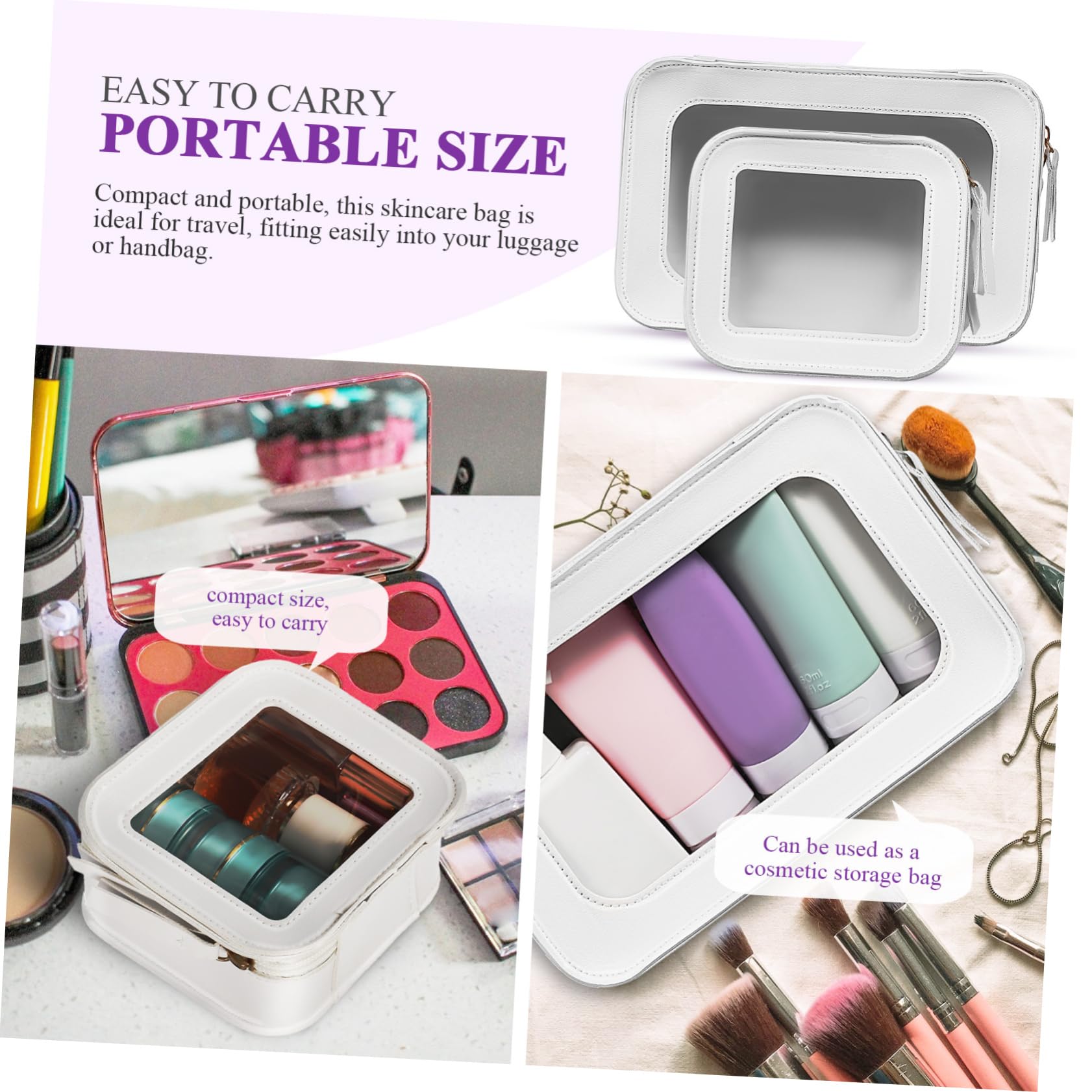 BESPORTBLE Borsa Porta Trucchi Trasparente in Pvc con Cerniera per Donna, Grande Capacità per Viaggio e Utilizzo Quotidiano