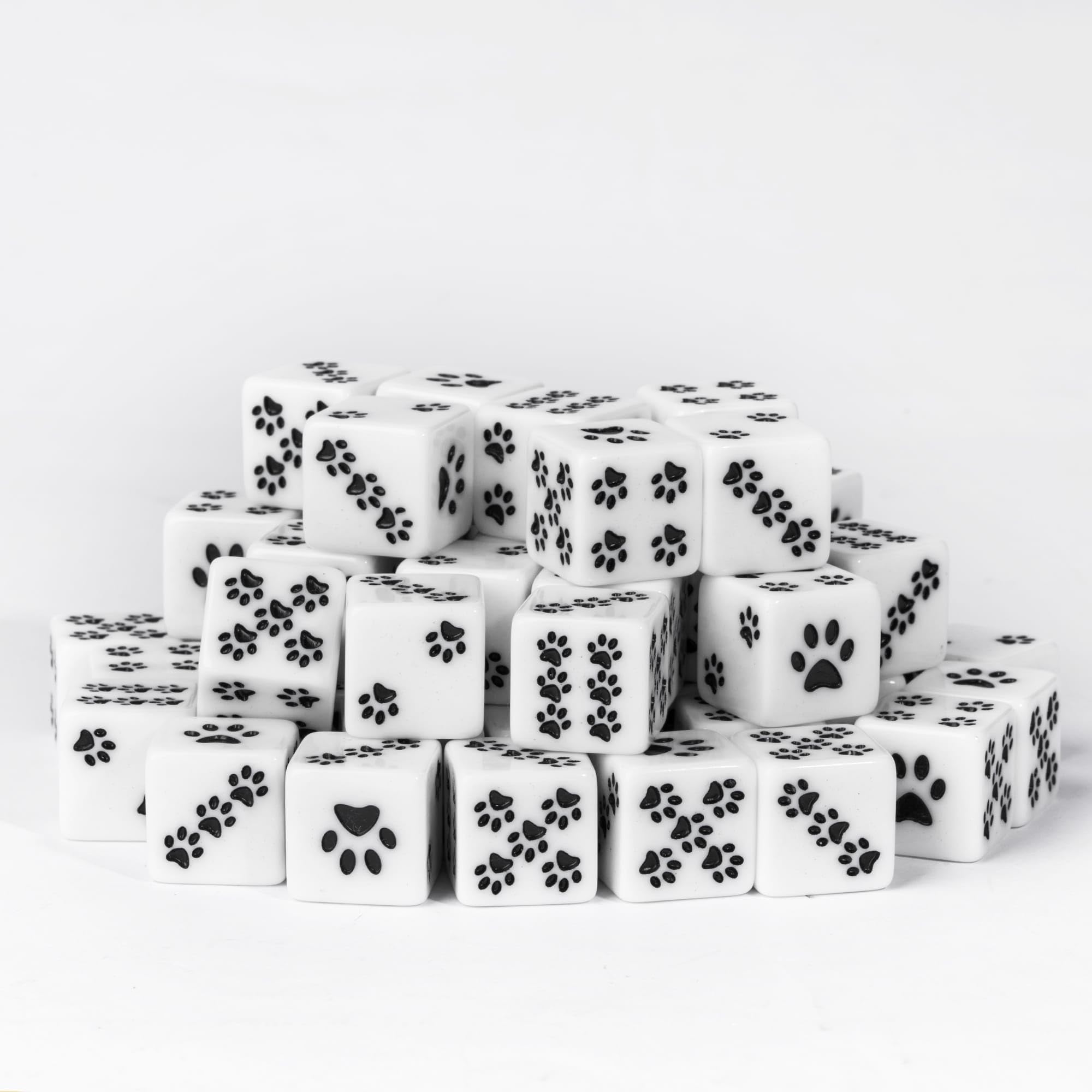 Juego de 10 dados D6 de 16 mm, juego de dados de seis caras, dados blancos de 6 caras para juegos de mesa Dungeons and Dragons RPG Wow