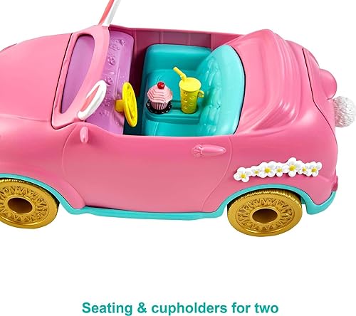 Miniatura 6 de Mattel Enchantimals Bunnymobile Car (10.2 pulgadas) Juego de 10 piezas con muñeca, figura de conejo y accesorios, gran juguete para niños a partir