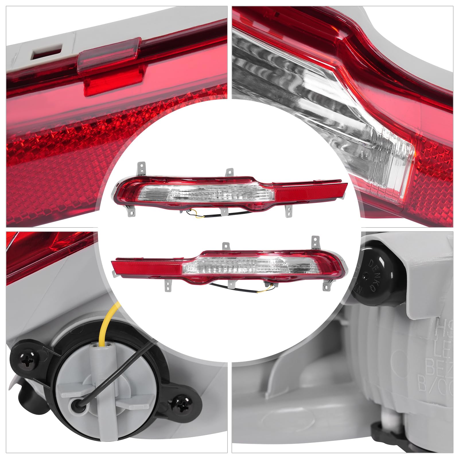 YINZINR Halogen Bumper Lights Rear Fog Lamps Fits for 2011-2016 Kia Sportage, OEM # 92406-3W2, 92405-3W2, Direct Replacement, US Stock (Driver & Passenger Side)