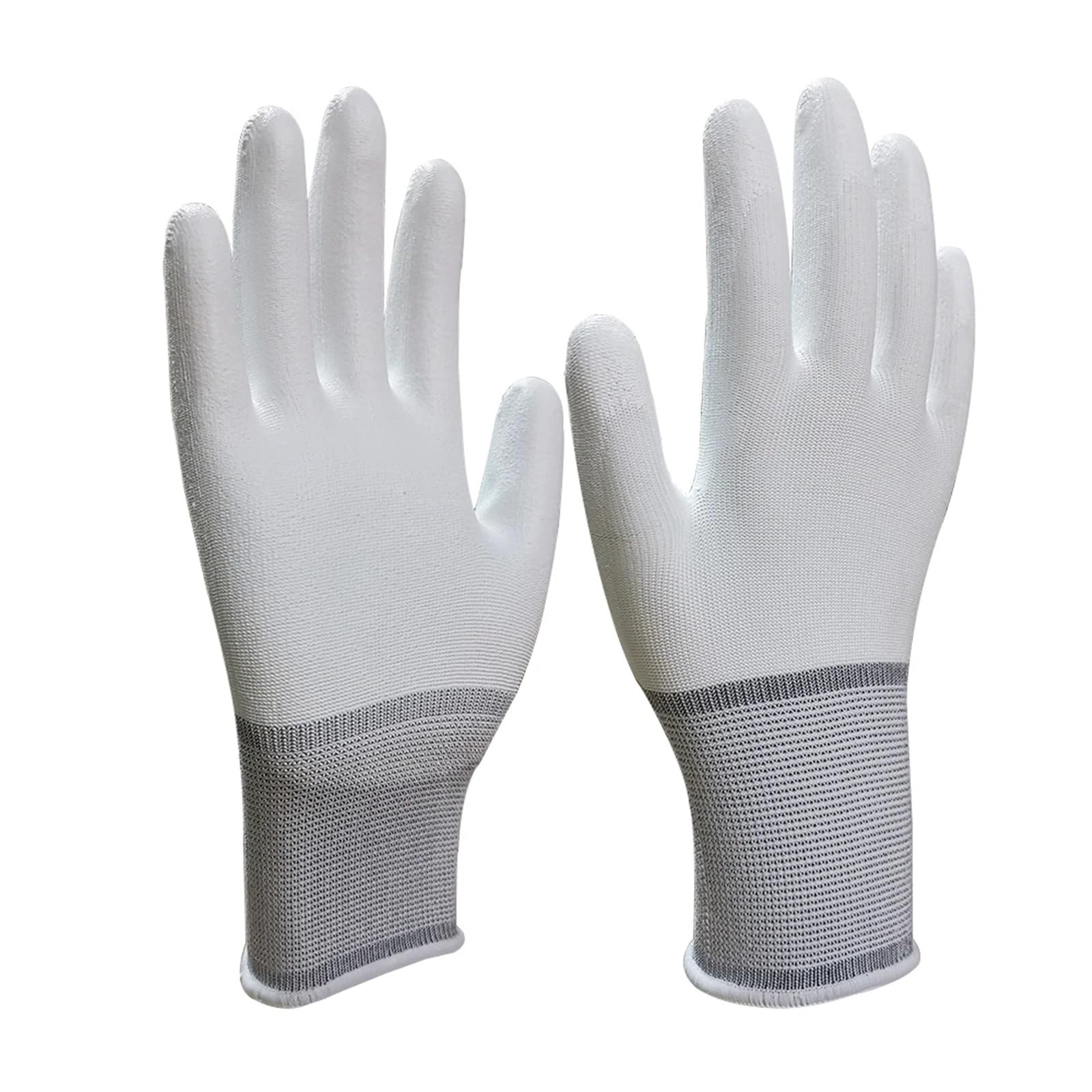 Genérico 12 pares de guantes de trabajo recubiertos de nitrilo de PU, palma forrada de algodón de nailon recubierta for tareas domésticas y trabajo(A9,M)