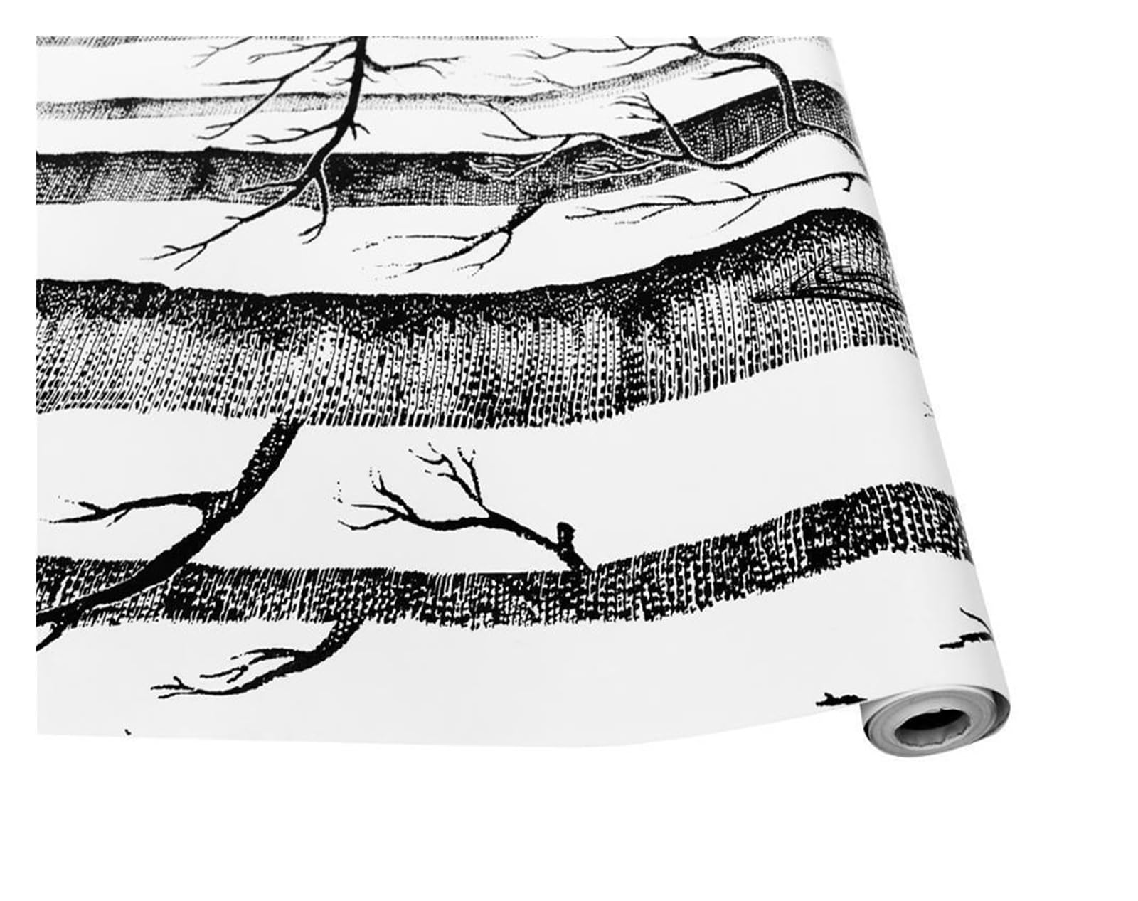 ITRHJTGP Wallpaper Birch Tree Peel and Stick Wallpaper Self Adhesive Black and White Wood for Study Background Wall Home Decortion(3mx45cm)
