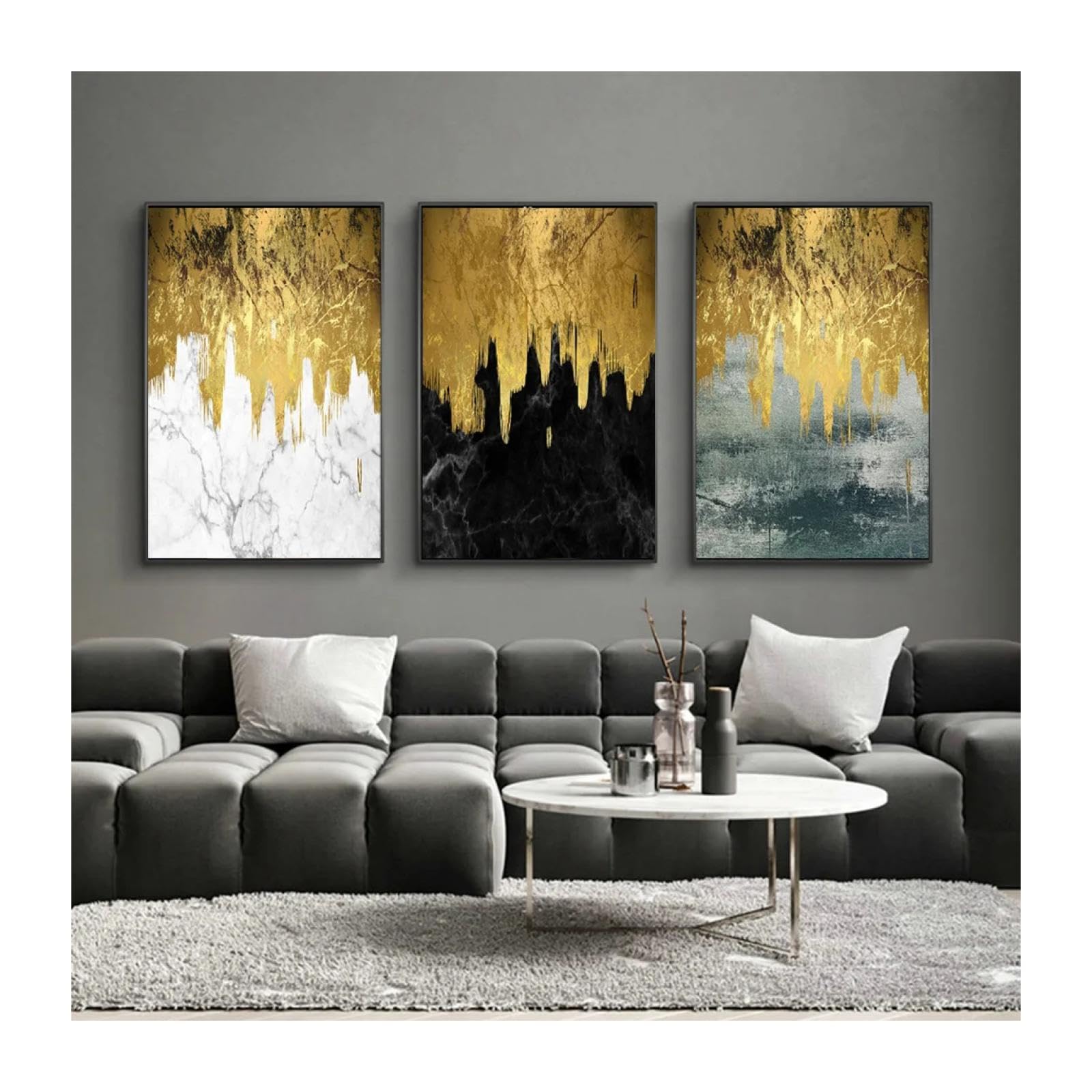 Image abstraite moderne pour raviver un grand mur blanc de salon - 8