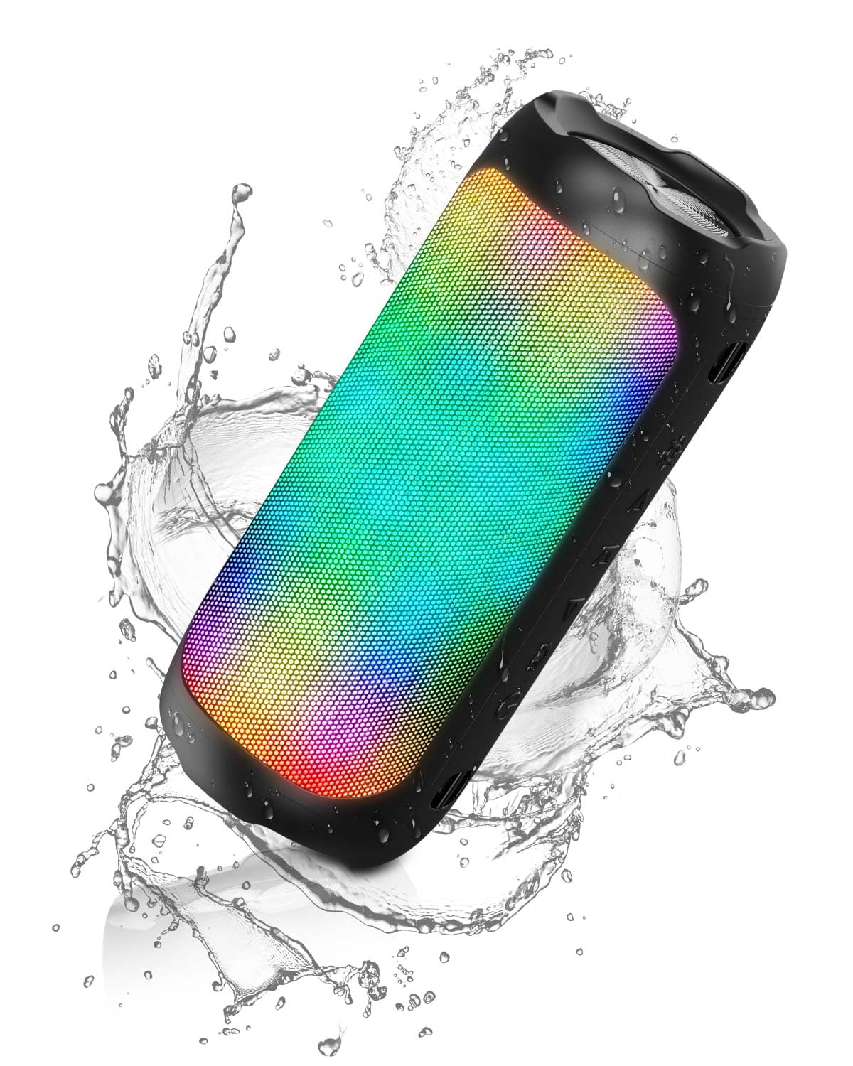 Enceinte Bluetooth HUO JI - 30W, étanche IP66, 30h D'autonomie, Lumière RGB, Parfaite Pour Extérieur, Vélo, Maison