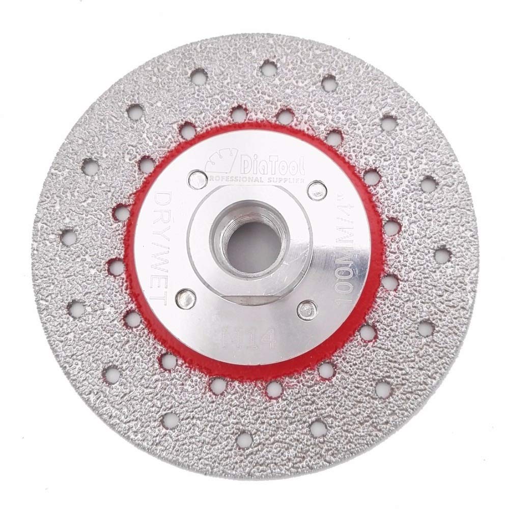 Doppelseitige vakuumgelöteten Diamant-Ausschnitt-Schleifscheibe M14 Gewindeschneid Shaping Polierstein Porzellan Räder Schleifscheibe (Color : 125mm, Size : 2pcs)