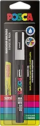 POSCA, UNI, Caneta Marcador PC-3M, Ponta Fine, traço de 0,9mm a 1,3mm, Branca, Blister com 1 Unidade