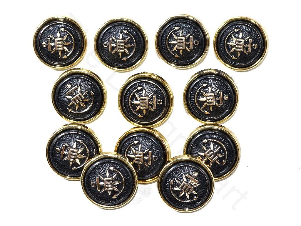 THE DESIGN CARTThe Design Cart Black Sword Acrylic Coat Button for DIY Crafting, Knitting, Crochet, Scrapbooking, Sewing, Card Making and Embelishments,Pack of 12 Pieces,Size 24L / 15 mm / 0.59 Inch