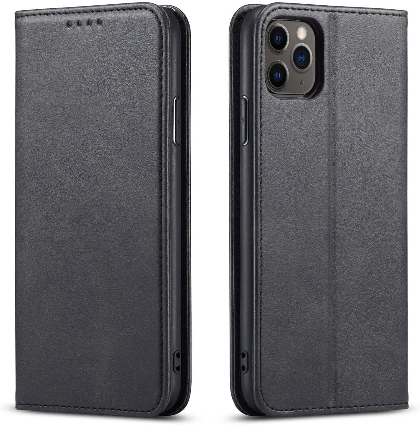 INFRI Etui na iPhone'a 13/13 Mini/13 Pro/13 Pro Max, odporne na wstrząsy etui portfelowe skórzane etui magnetyczne wysokiej jakości skóra PU Folio Flip Case z podpórką (kolor: czarny, rozmiar: 13pro max 6,7 cala)