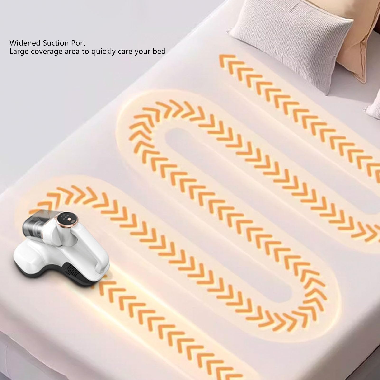 Mattress Vacuum Cleaner 10Kpa Strong Suction 3 Gears Adjustment LED Screen Handheld Fabric Cleaner for Sofa Bed