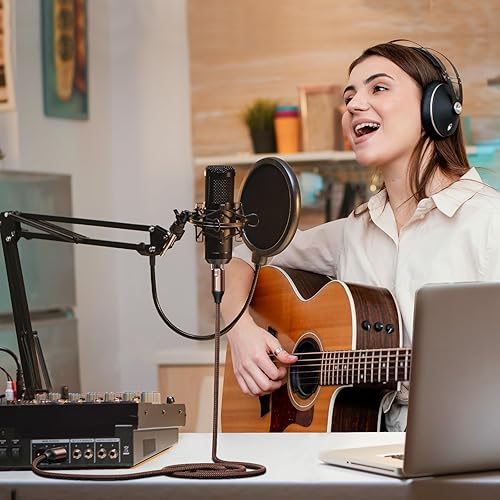 Miniatura 3 de Cables XLR, paquete de 2 cables XLR macho a hembra, cable de micrófonocable de micrófono para sistema de altavoces, amplificador, grabadora de