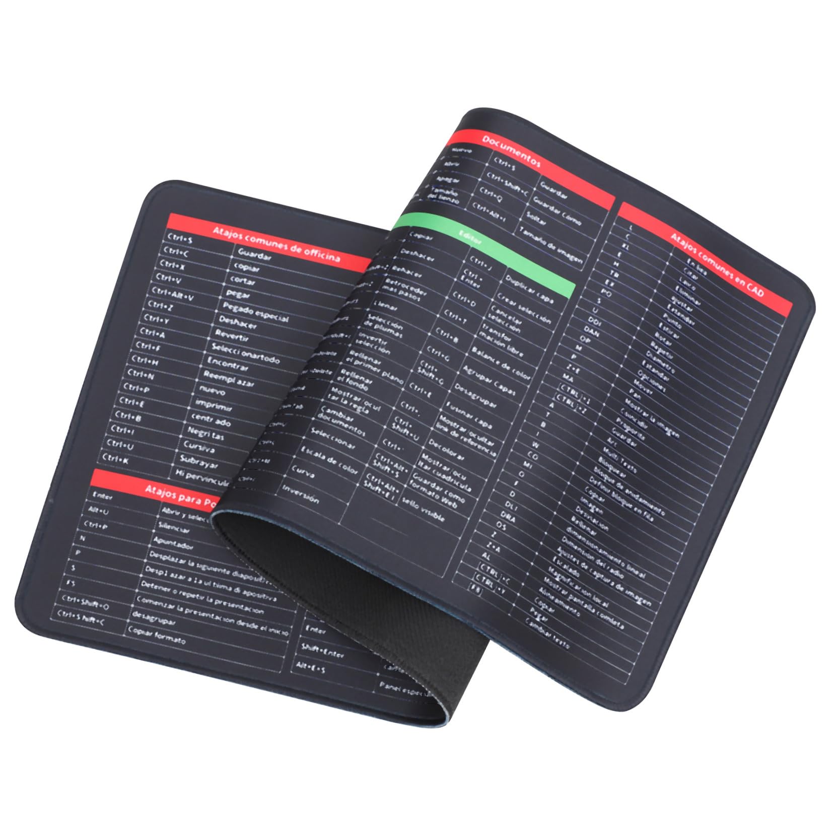 SHINEOFI Alfombrilla de Ratón Atajos de Teclado Excel Material de Goma y Tela Extragrande Diseño Práctico y Antideslizante Multifuncional para Gaming y Oficina