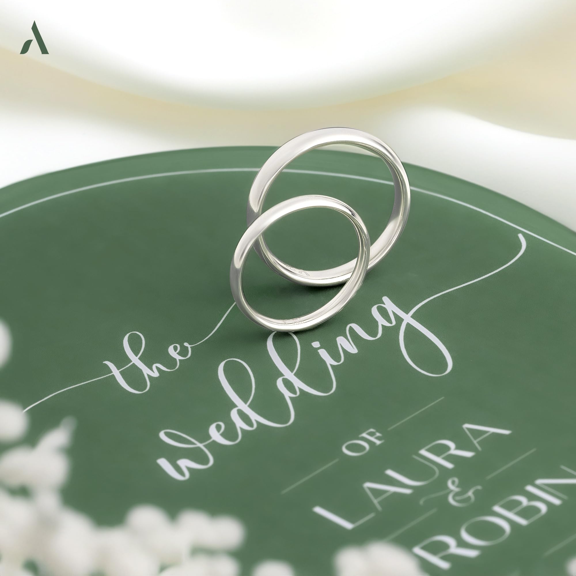 Amberta Allure Alianza de Boda para Mujer en Oro Blanco de 9 Quilates