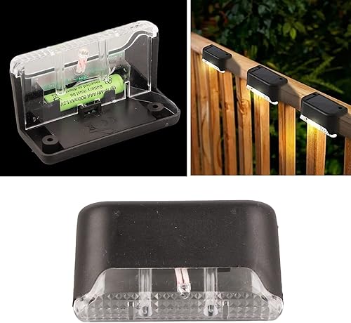 Miniatura 2 de plplaaoo Luz solar para cubierta, luz solar para escalones, luz solar para valla, lámpara de escalera al aire libre, 4 piezas de luz solar para