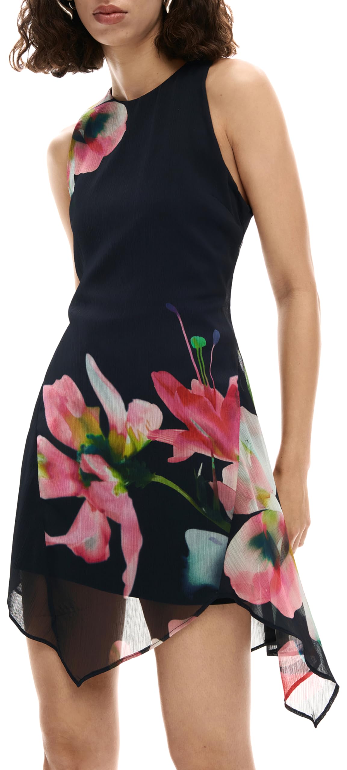 Desigual Damen Schwarz Abito Corto Donna Nero