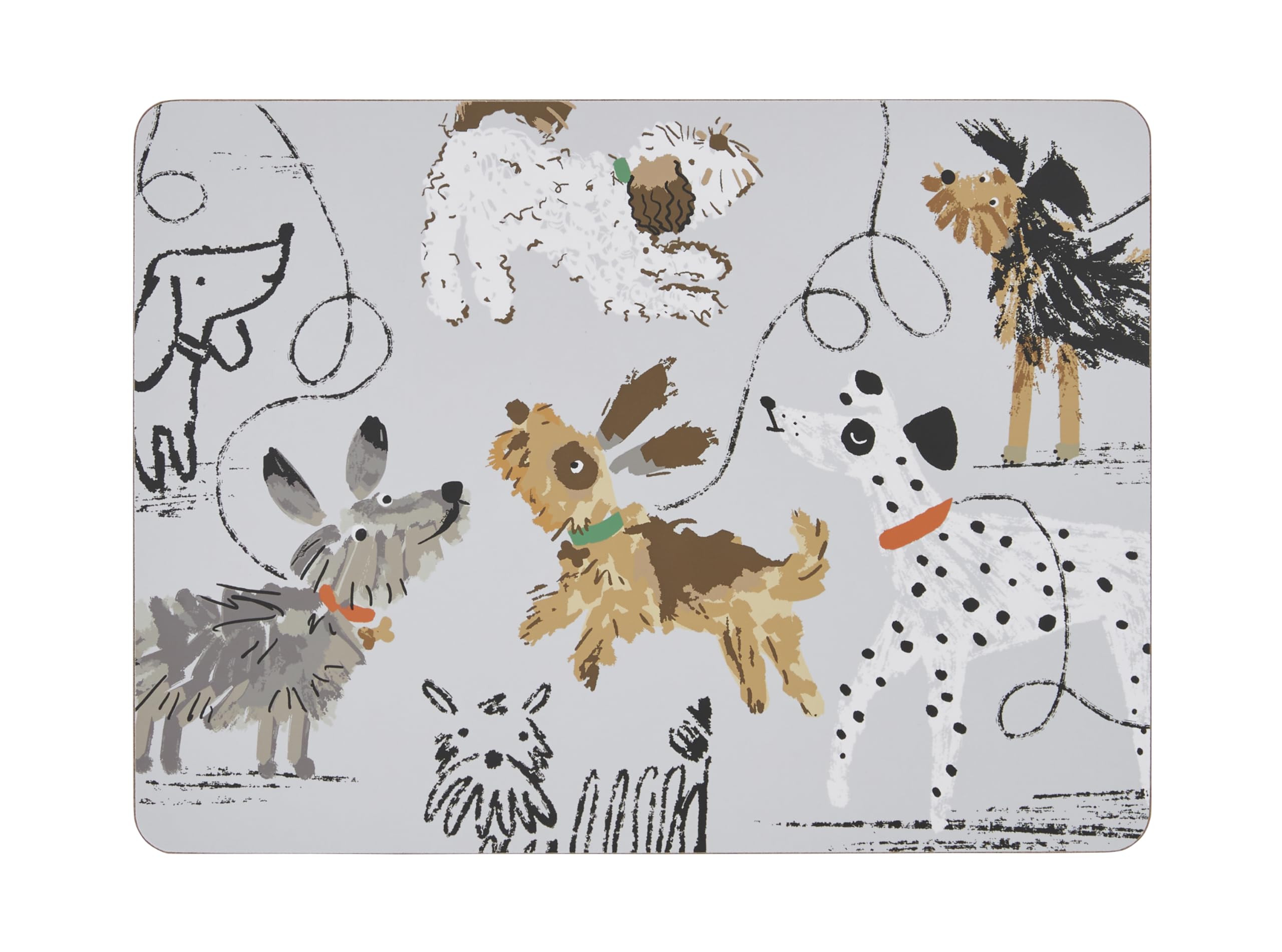 Ulster Weavers - Dog Themed Place Mats for Table - 4x Pieces (21 x 29 x 0.5cm) - Dogs Printed Cork Placemats Set of 4 - Kitchen Accessories - Animal Themed Placemats/Table Mats - Dog Lovers Gifts