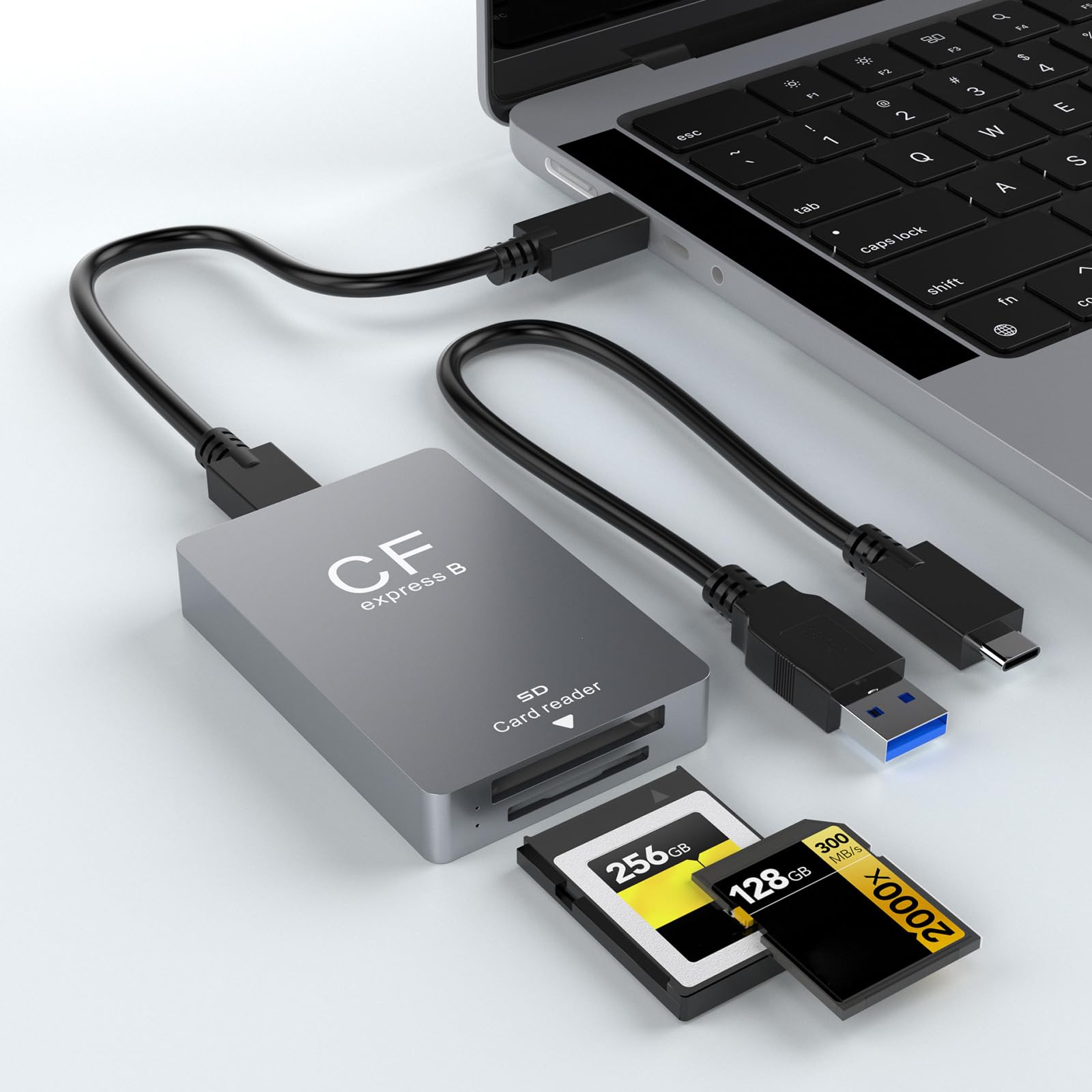 Lettore di schede di tipo B USB3.2 10Gbps adattatore e SD4.0 per sistema operativo Windows con USB C/USB tipo cavo