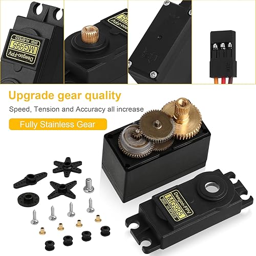 Miniatura 2 de 6 piezas MG995 Servo Digital de alta velocidad Servo Motor Metal Gear Servo Impermeable para RC Coche Avión Helicóptero Brazo Mecánico Ángulo de