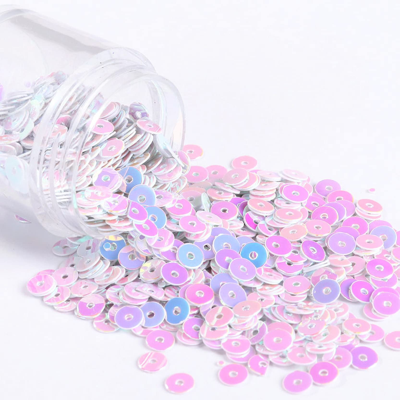 Luźne cekiny, Paillettes500g DIY kolorowe cekiny przezroczyste okrągłe cekiny dekoracja paznokci manicure suknia ślubna akcesoria DIY materiał do szycia (jasnoróżowy)