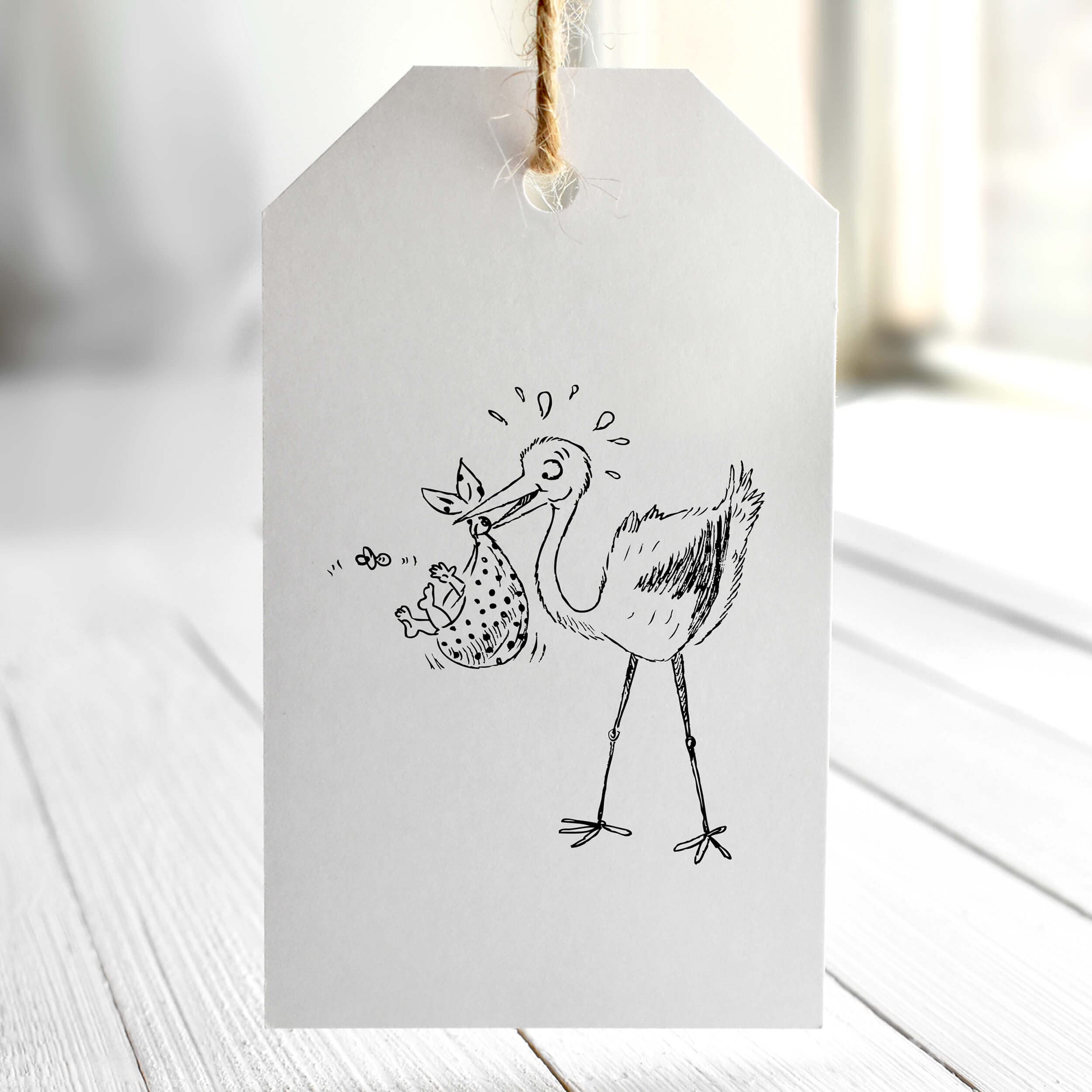 NEWSTAMPS Storch Stempel - Holzstempel Für Karten, Textil & Deko