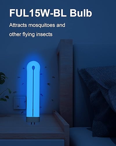 Miniatura 4 de Bombilla de repuesto para lámpara de atracción de insectos de 15 W con base de 4 pines, Ful 15W-BL en forma de U para exterminador de mosquitos al