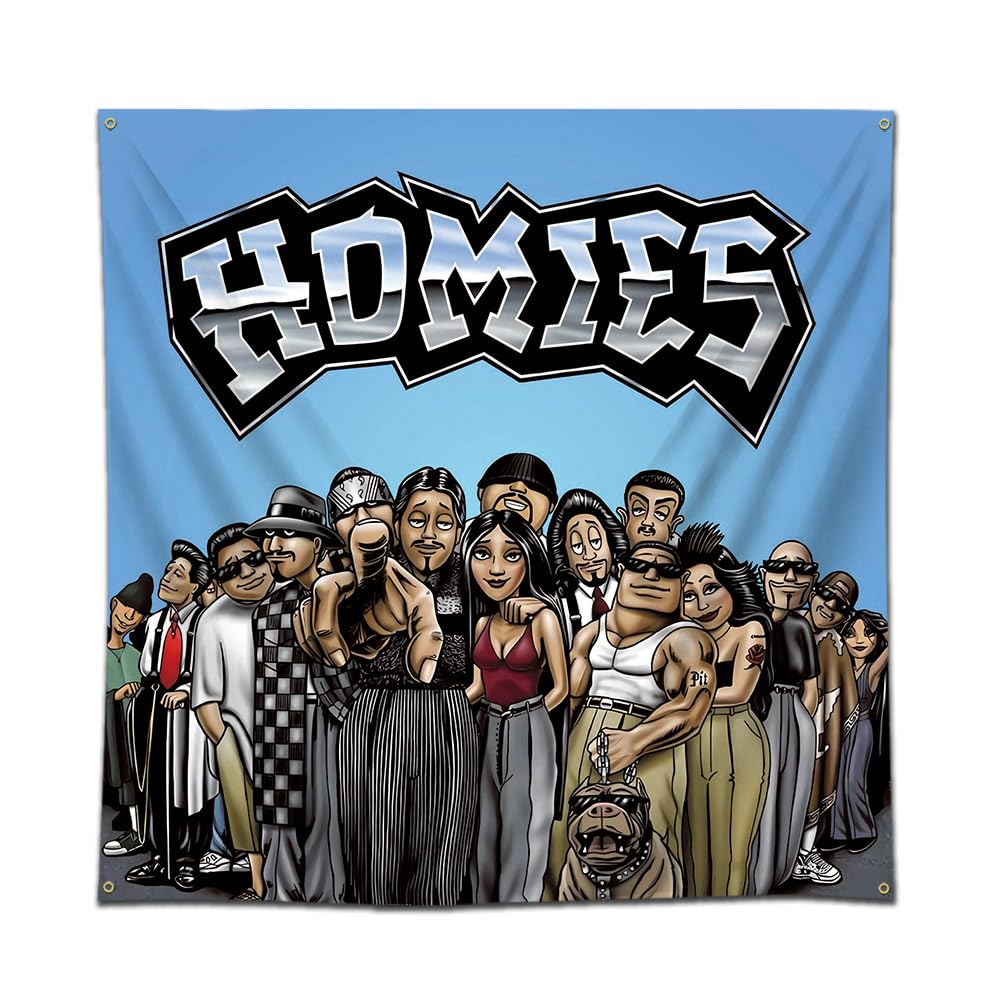 Arbinger The Homies Tapestry Flag Aesthetic Home Decoration 4 * 4ft Banner Wall Art Poster Rapper Wall Hanging Background Decoration