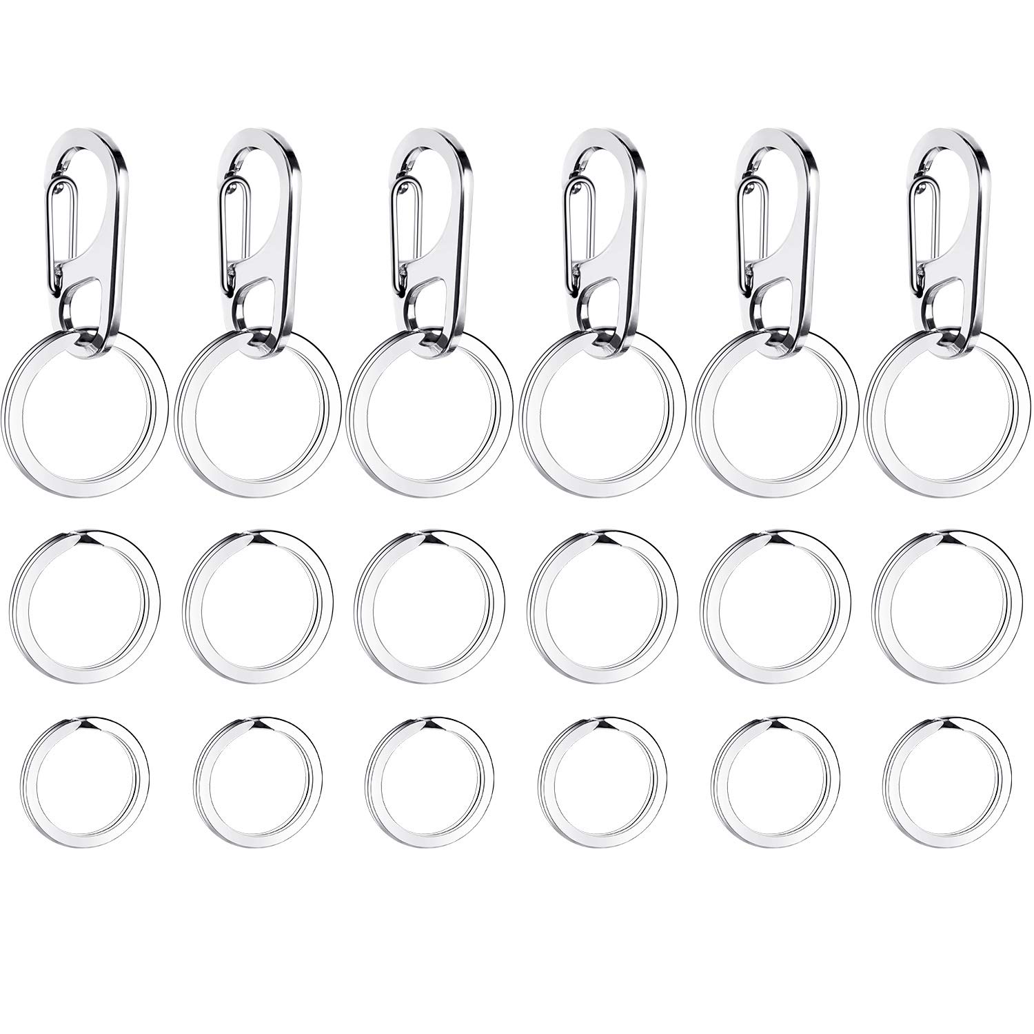 Boao 6 Pièces Clips de Médaillons de Chiens Clips de Médaillons d'Identification pour Animaux de Compagnie avec 18 Anneaux Durab