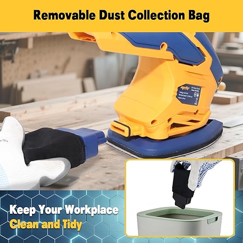 Miniatura 3 de Lijadora de detalles inalámbrica compatible con batería Mellif de 20 V (solo herramienta), lijadora de esquina sin escobillas Mellif con velocidad