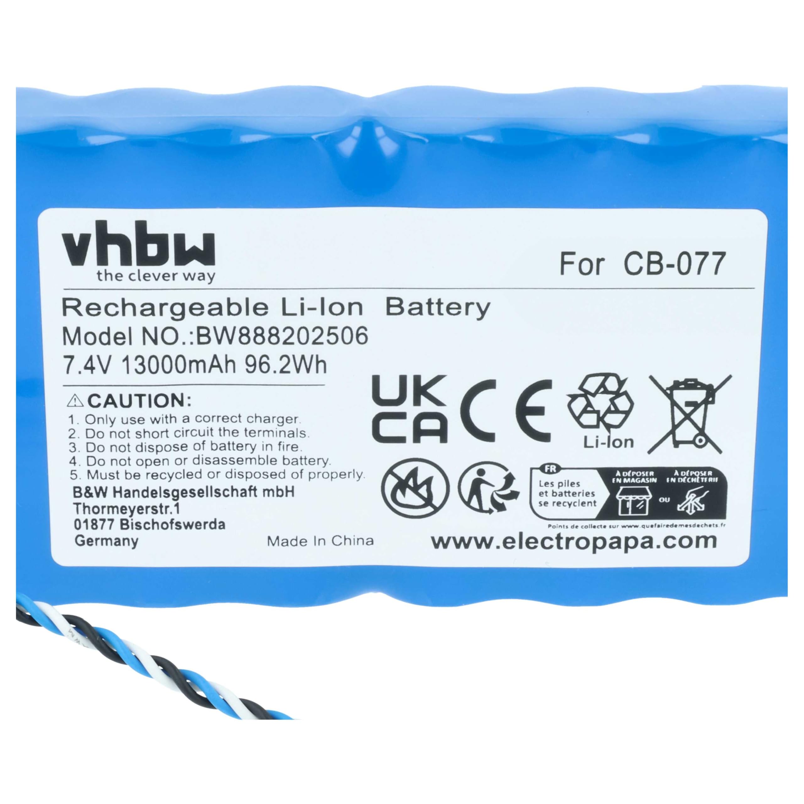vhbw batteria sostituisce Promax CB-077 per dispositivo di misurazione (13000mAh, 7,4V, Li-Ion)
