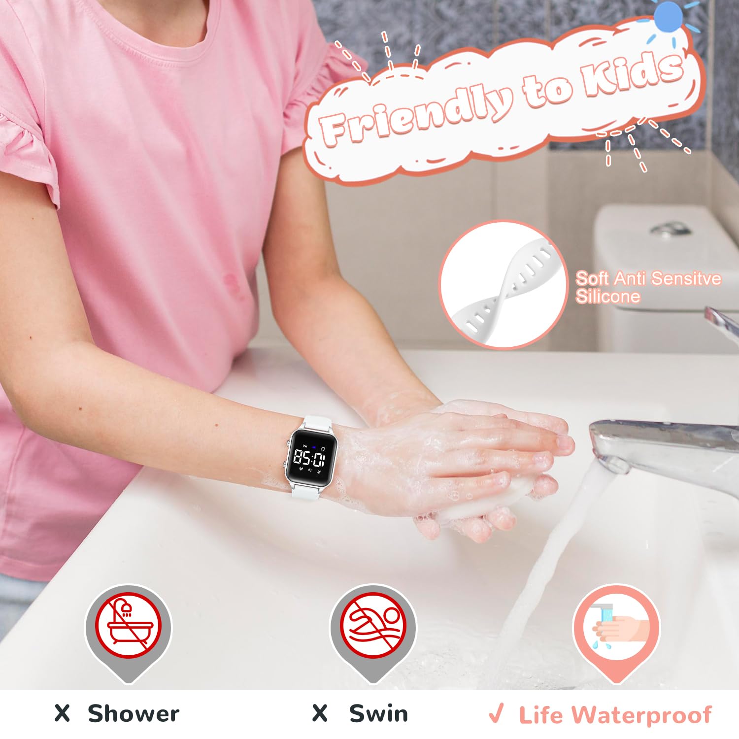 L LAVAREDO Kids Digital Watches for Boys Girls,Waterproof Sport Watch with Pedometer Stopwatch Vibration Alarm for Ages 5-13,No App Fitness Tracker Watch for Kids Teens Birthday Christmas Gifts