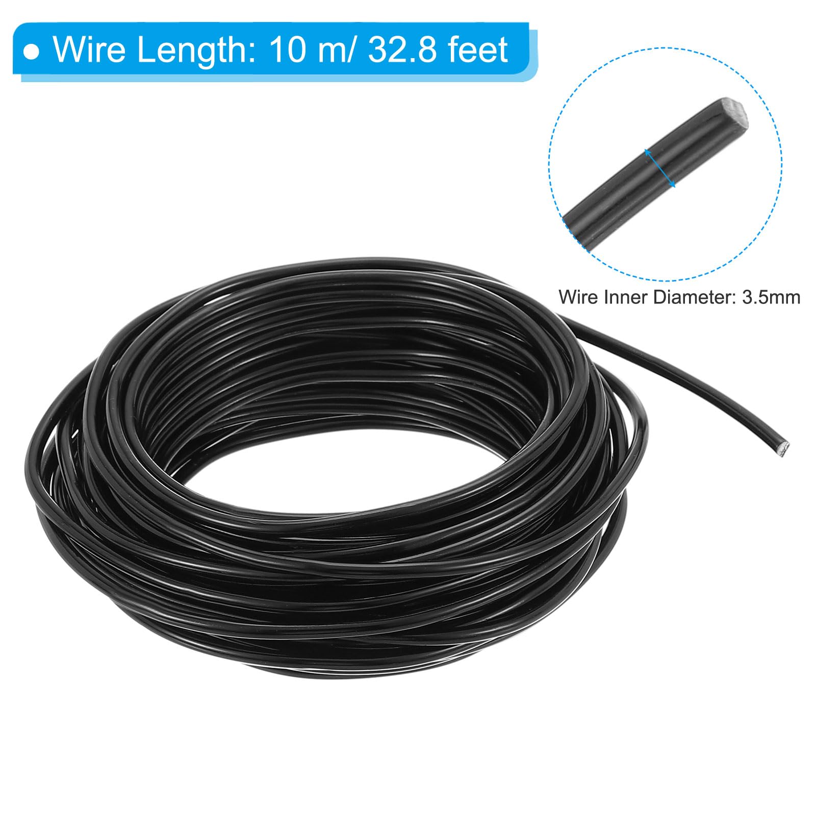 PATIKIL 3.5mm Bonsai Training Wire, 1 Roll Floral Wire Stems Anodized Aluminum Tree Wire 32.8 Feet Total for Gardening Branch Fixing, Black