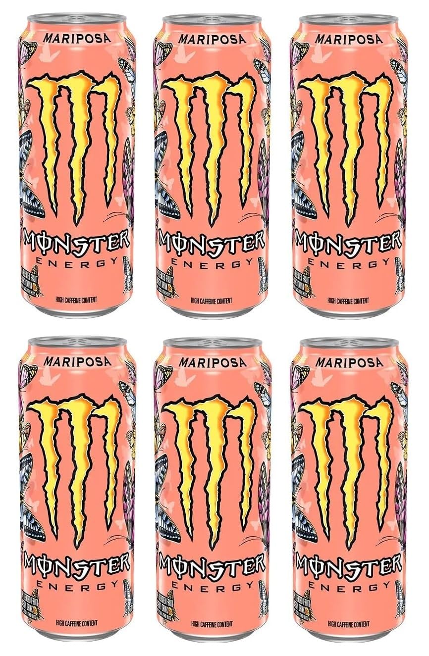 Monster Energy Mariposa Flavour Energy Drink, High Caffeine Content, 500ml X Cans, Pack of 6 (Product Of USA)-image-45