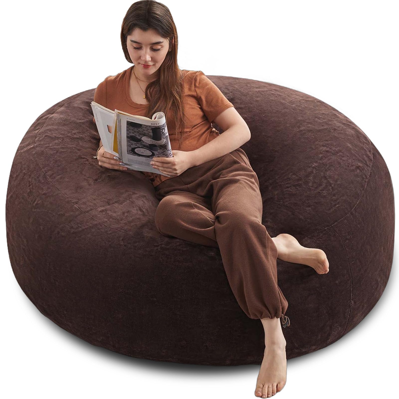 Big Bean Bag Chairs for Adults，Bean Bag Chair with Filler，Memory Foam Chair，Removable and Washable Flannel Cover, Giant Bean Bag, Suitable for Living
