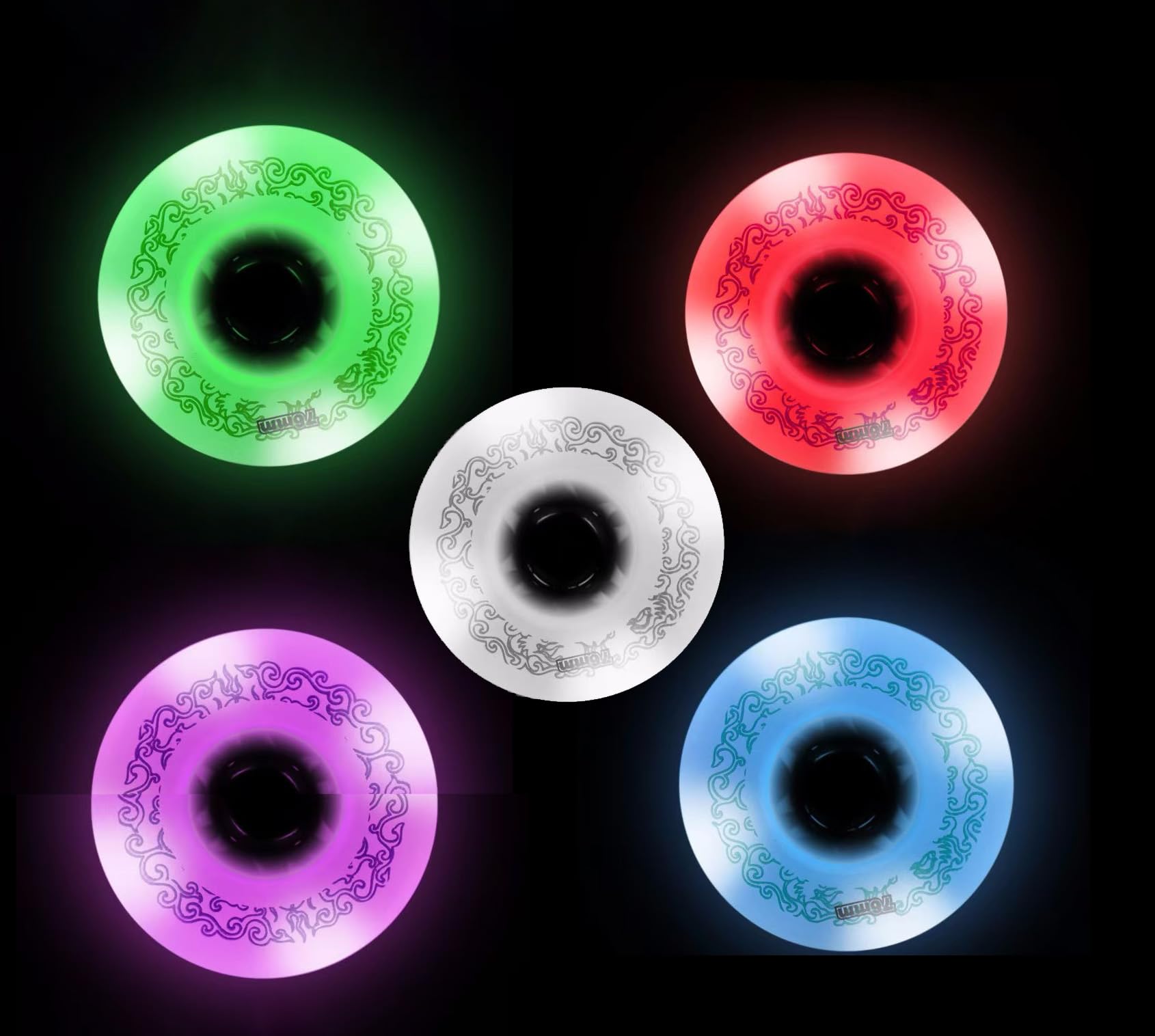 Genérico Ruedas de Repuesto para Patines en Línea Exterior Interior Juego de 8 Ruedas de Repuesto para Patines con Luces Led Multicolor de 72 mm, 76 mm Y 80 mm, con Rodamientos (Verde, 80 mm)