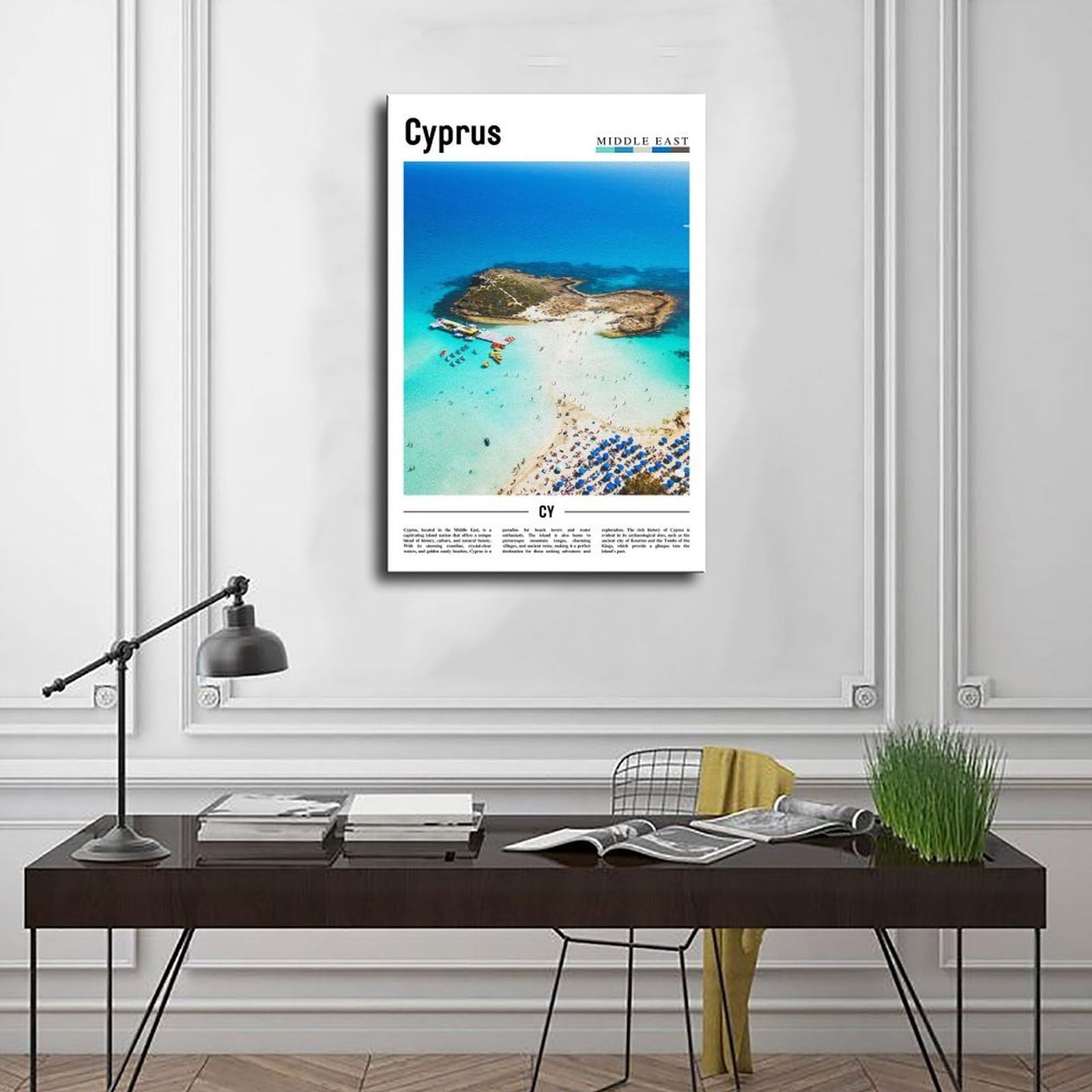 NEOHI Cypr Bliski Wschód plakat podróżny słynnej azjatyckiej scenerii miasta płótno sztuka ścienna plakaty i wydruki pokój estetyczna sypialnia biuro dekoracja 12 x 18 cali (30 x 45 cm)