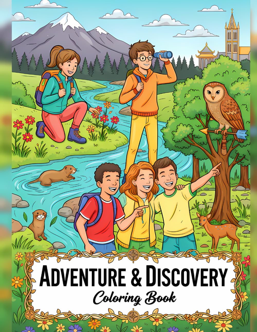 Adventure & Discovery Coloring Book: 50 Coloring Adventure Through Forests, Oceans, Mountains for Teens & Adults to Inspire Relax and Relieve Stress