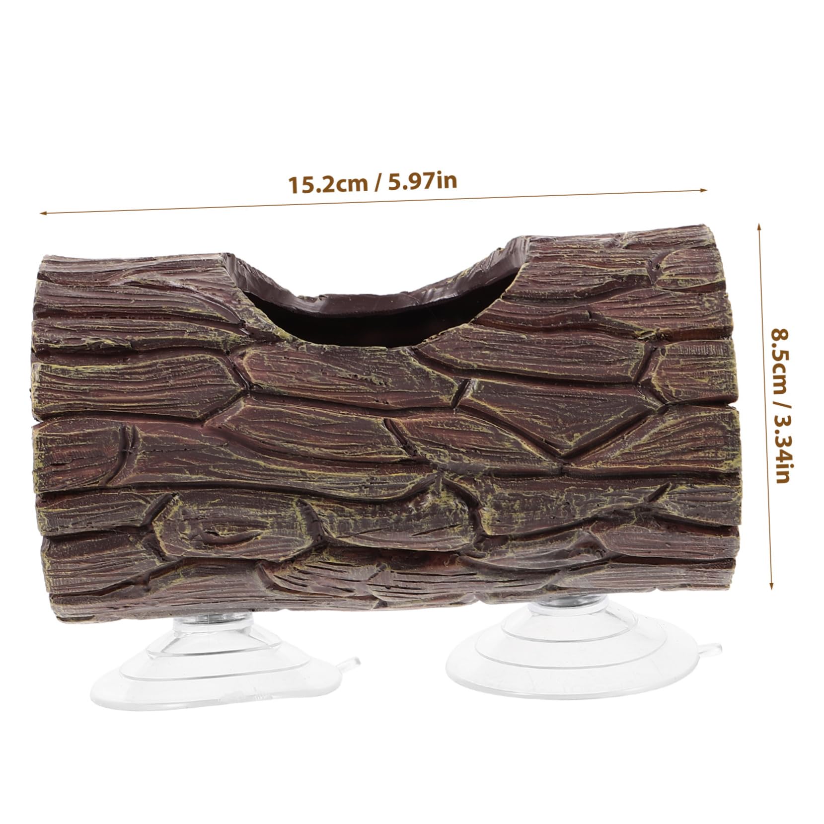 CIYODO Reptile Hide Cave Resin Trunk Statue for Fish Tank Natural Climbing for Lizards Frogs Turtles and Crabs Habitat Accessory for Reptile Enthusiasts