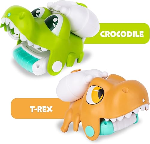 Miniatura 2 de ArtCreativity Pistola de chorro para muñeca, juego de 2 pistolas pequeñas para niños, juguetes de chorro de animales, 1 cocodrilo y 1 diseño de