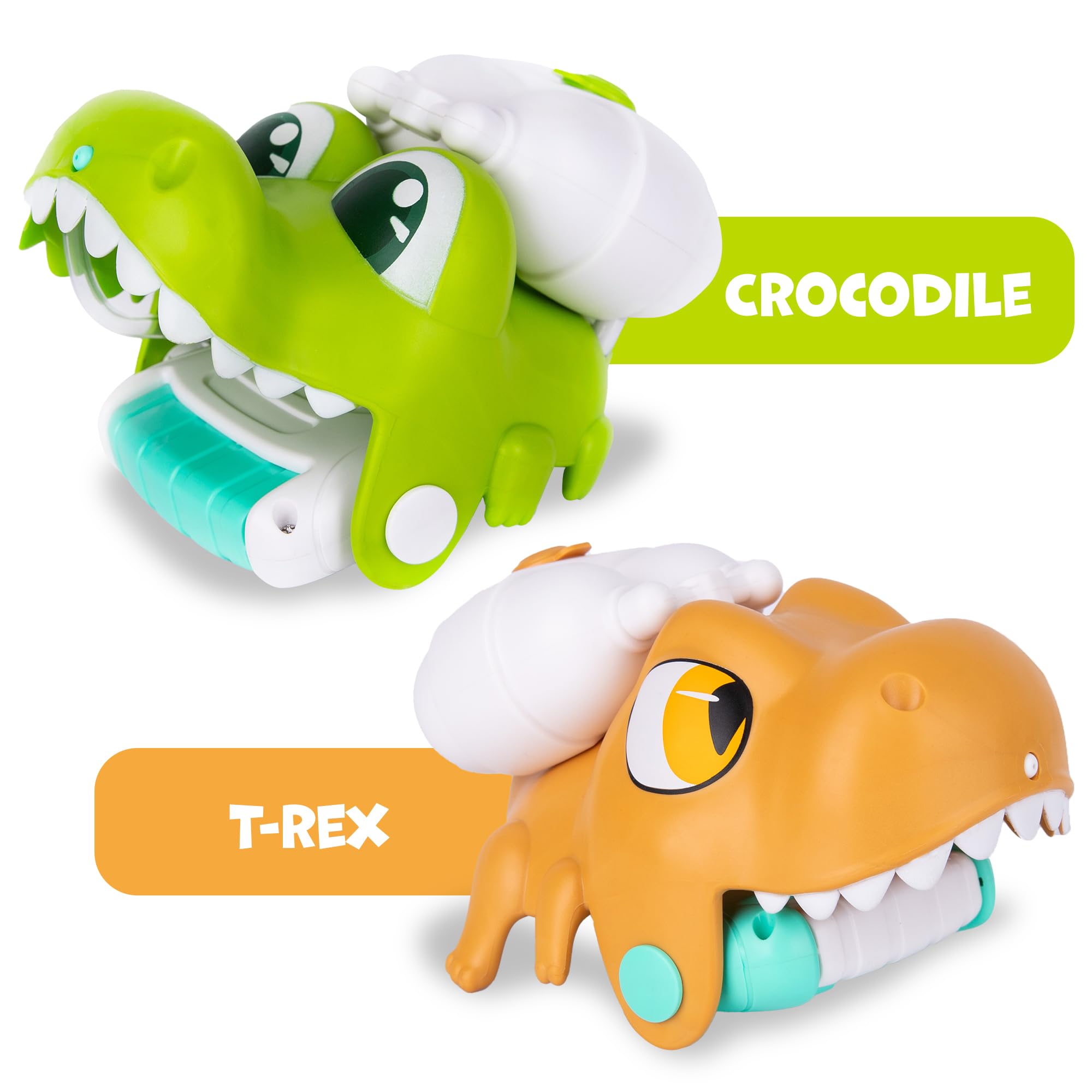 ArtCreativity Squirt Gun for Wrist - Set of 2 Small Squirt Guns for Kids - Animal Squirt Toys - 1 Crocodile and 1 T-Rex Design - Water Squirt Toy for Kids - Squirt Guns for Bath or Outdoor Summer Fun