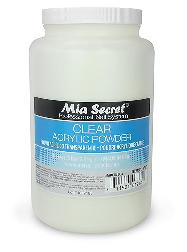 Mia Secret, sistema profesional de uñas- Polvo acrílico transparente (80 onzas)