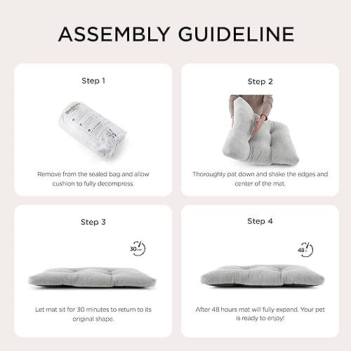 Miniatura 2 de Bedsure Cama lavable para perros extra grandes, cómoda y esponjosa con parte inferior antideslizante, lavable a máquina, 41 x 27 pulgadas, gris